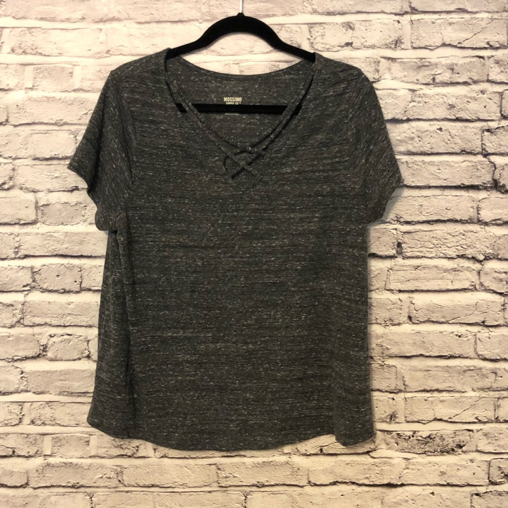 Mossimo Grey Crisscross tee